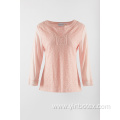 Long sleeve with lace front in color pink